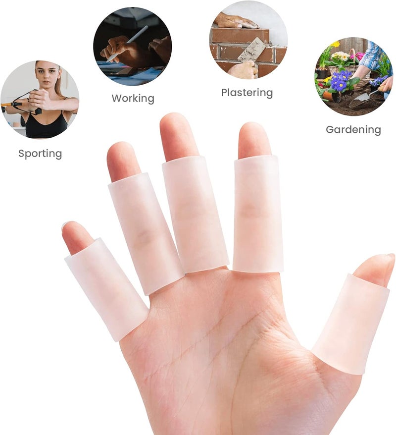Kimihome 20 PCS Gel Finger Sleeve Protectors - Silicone Finger Sleeves Cushions and Protects - Finger Cots Bandages Provide Relief for Finger Cracking, Corns, Blisters and Calluses Protect (Clear) - Image 5